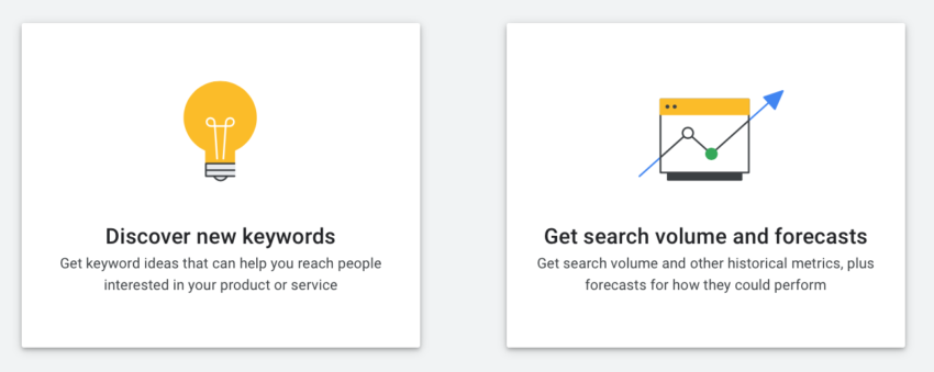 Google's keyword creation interface