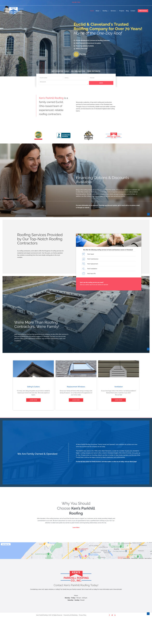 Ken’s Parkhill Roofing New Website